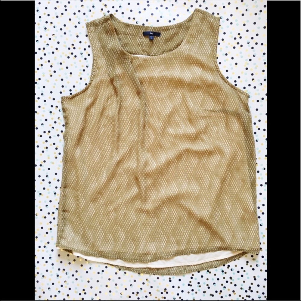 GAP Blouse Embossed Hi-Low Sleeveless Top